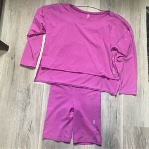 Free People Pink Bodysuit Set